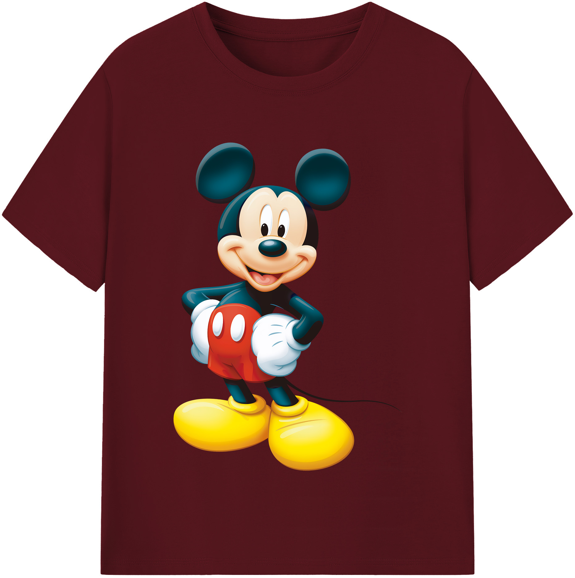 （画像用） ミッキーマウス Mickey Mouse 綿100％半袖Tシャツ（フロントプリント）